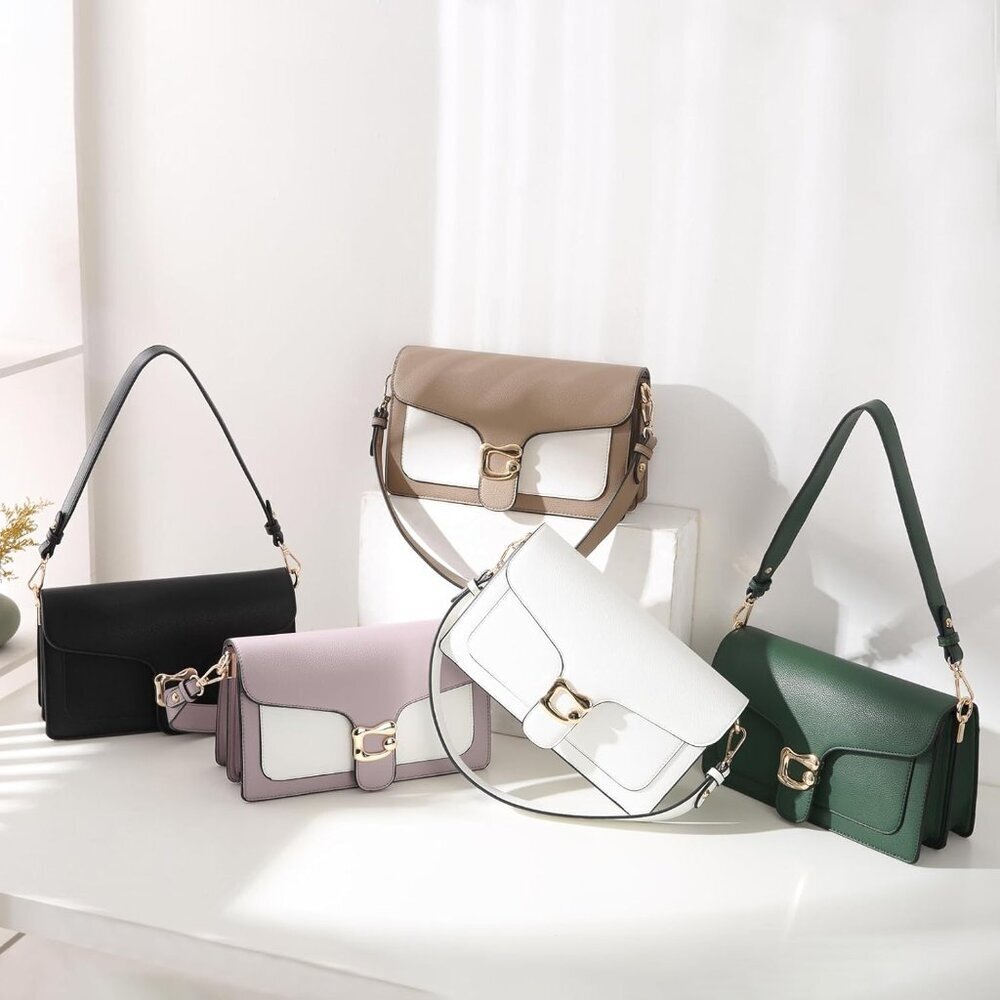 Women's Apricot Trendy Small Imported Leather Cross Body Bags - Picture 3 of 7